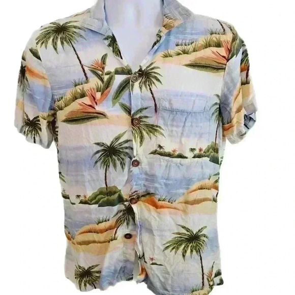 Vintage Hawaiian shirt OP Ocean Pacific Aloha Tropical Print 70s Tags Medium - Picture 1 of 12